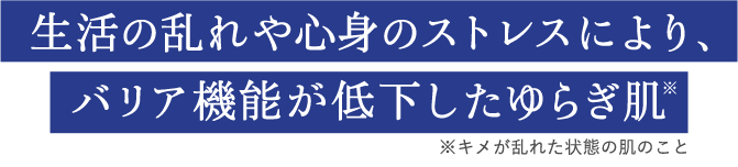 生活の乱れや心身のストレスにより、バリア機能が低下したゆらぎ肌