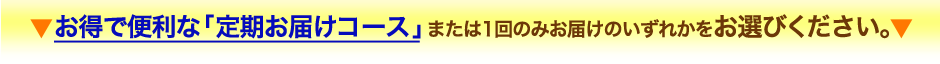 お得で便利な「定期お届けコース」または1回のみお届けのいずれかをお選びください。