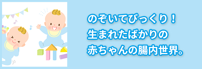 のぞいてびっくり！生まれたばかりの赤ちゃんの腸内世界。