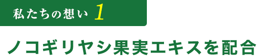 私たちの想い1 ノコギリヤシ果実エキスを配合